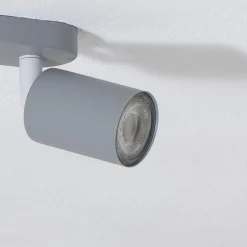 Plafondspot Livia, grijs, 52 cm, 3-lamps, metaal, GU10