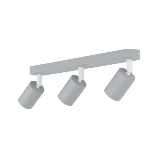 Plafondspot Livia, grijs, 52 cm, 3-lamps, metaal, GU10