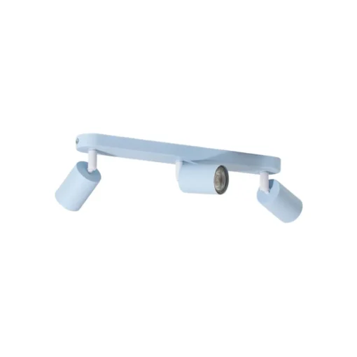 Plafondspot Livia, lichtblauw, 52 cm, 3-lamps, metaal, GU10