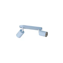Plafondspot Livia, lichtblauw, 35 cm, 2-lamps, metaal, GU10