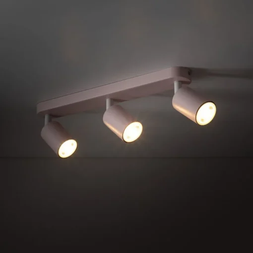 Plafondspot Livia, roze, 52 cm, 3-lamps, metaal, GU10