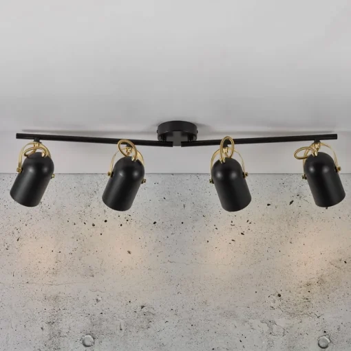 Plafondspot Lotus met 2 armen, 4-lamps