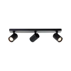 Plafondspot Marty, lengte 53 cm, zandzwart, 3-lamps.