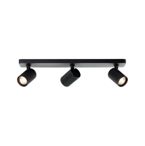 Plafondspot Marty, lengte 53 cm, zandzwart, 3-lamps.