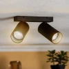 Plafondspot Mono II zwart/binnen goud 2-lamps