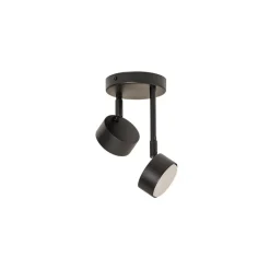 Plafondspot Nemo, 21 cm, 2-lamps, zwart, beweegbaar, GX53