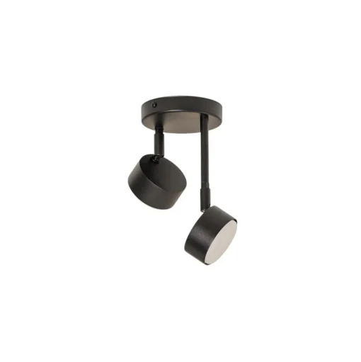 Plafondspot Nemo, 21 cm, 2-lamps, zwart, beweegbaar, GX53