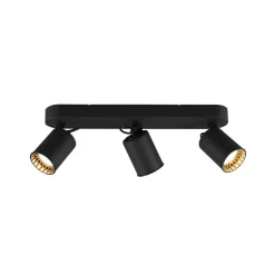 Plafondspot Pago, 3-lamps, zwart