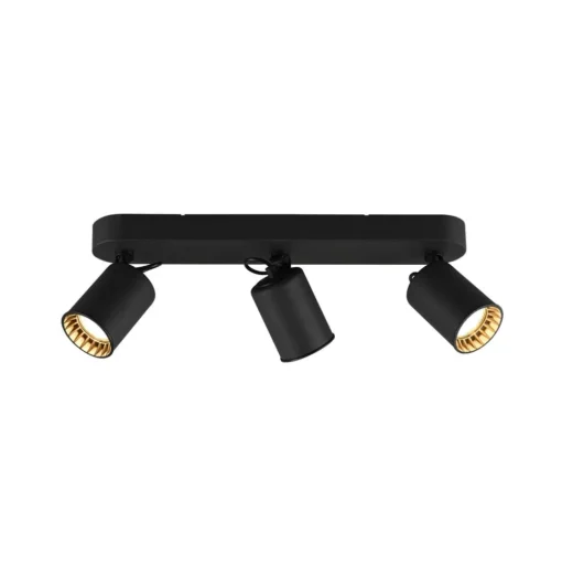 Plafondspot Pago, 3-lamps, zwart