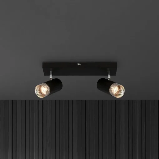 Plafondspot Plek GU10 zwart/zilver 2-lamps