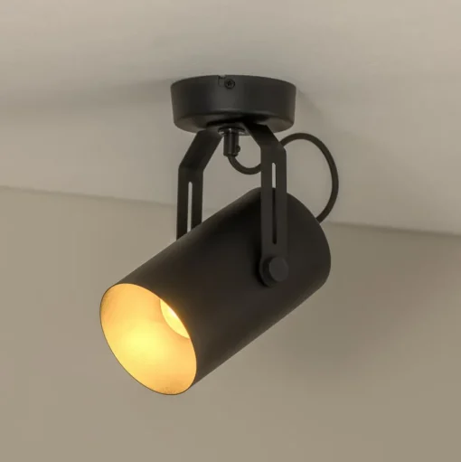 Plafondspot Reflector, zwart, 1-lamp