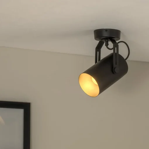 Plafondspot Reflector, zwart, 1-lamp