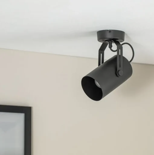 Plafondspot Reflector, zwart, 1-lamp