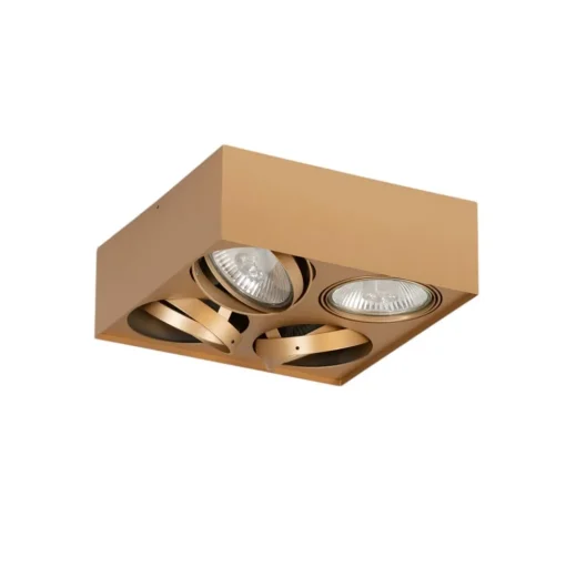 Plafondspot Riesta, goud, 4-lamps