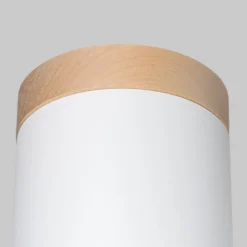 Plafondspot Rif, wit, Ø 12 cm, hout, aluminium