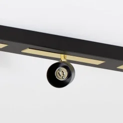 Plafondspot Rodez, zwart/goud, lengte 80 cm, 3-lamps.