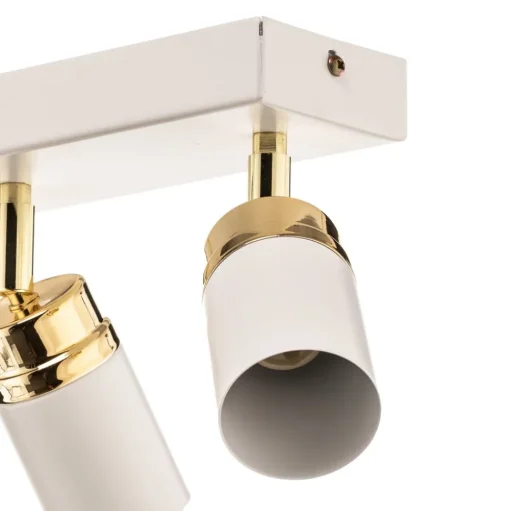 Plafondspot Rondo wit/goud 8-lamps