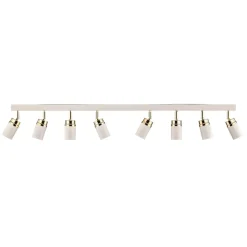 Plafondspot Rondo wit/goud 8-lamps