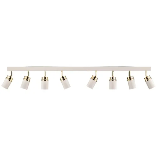 Plafondspot Rondo wit/goud 8-lamps
