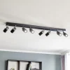 Plafondspot Rondo zwart/chroom, roestvrij staal, 8-lamps.