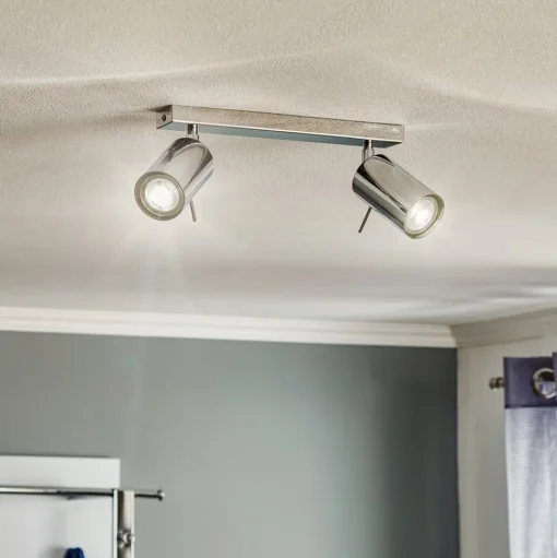 Plafondspot Round, chroom, 2-lamps
