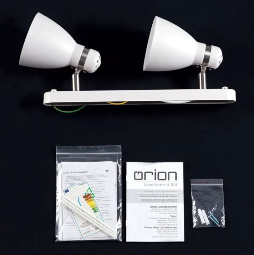 Plafondspot School, 2-lamps, wit