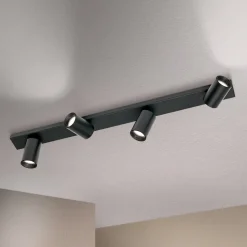 Plafondspot Sean 4-lamps, zwart