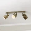 Plafondspot Southery 3-lamps crème-goud geborsteld