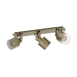 Plafondspot Southery 3-lamps crème-goud geborsteld