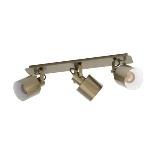 Plafondspot Southery 3-lamps crème-goud geborsteld