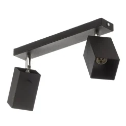 Plafondspot Square, zwart, 2-lamps
