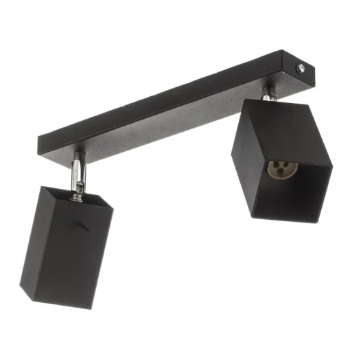 Plafondspot Square, zwart, 2-lamps