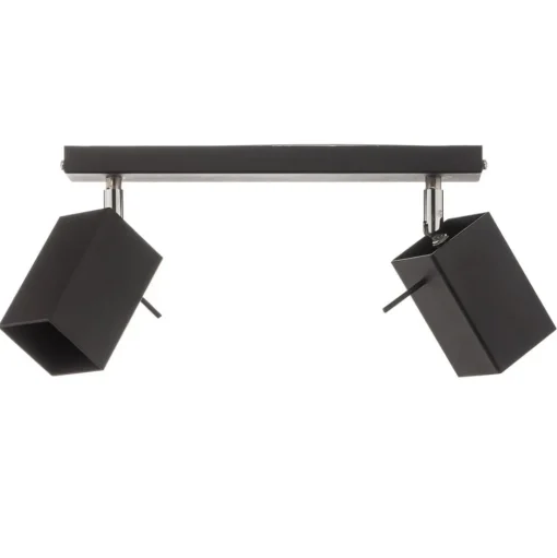 Plafondspot Square, zwart, 2-lamps