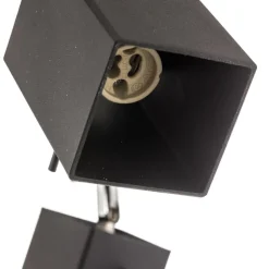 Plafondspot Square, zwart, 2-lamps