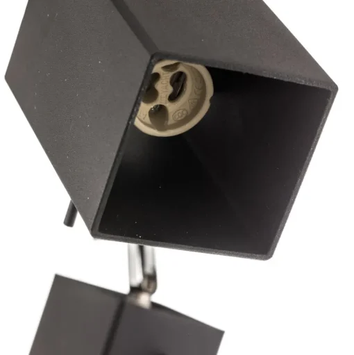 Plafondspot Square, zwart, 2-lamps
