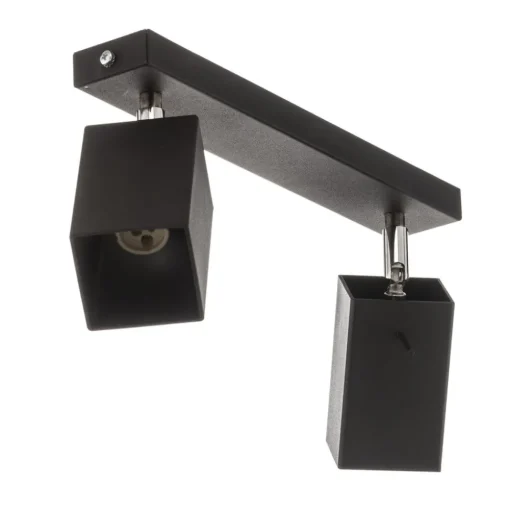 Plafondspot Square, zwart, 2-lamps