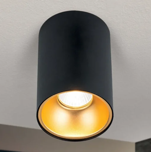 Plafondspot Starlight, rond, zwart