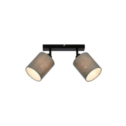 Plafondspot Stofa met sterdecoratie, grijs 2-lamps