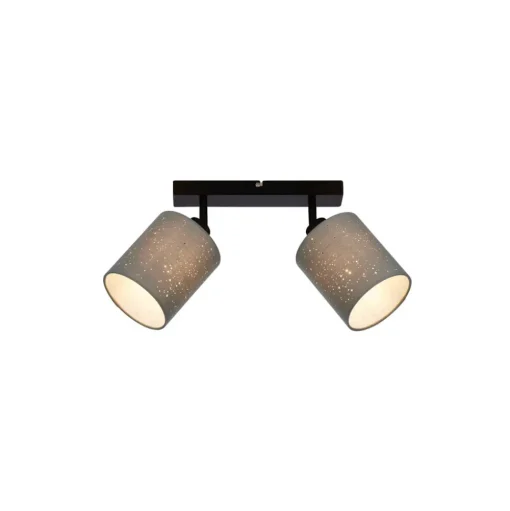 Plafondspot Stofa met sterdecoratie, grijs 2-lamps