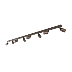 Plafondspot Top, verstelbaar, bruin, 8-lamps lineair