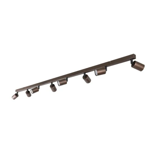 Plafondspot Top, verstelbaar, bruin, 8-lamps lineair