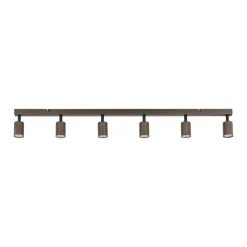 Plafondspot Top, verstelbaar, bruin, 6-lamps lineair