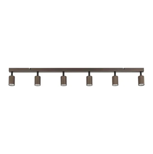 Plafondspot Top, verstelbaar, bruin, 6-lamps lineair