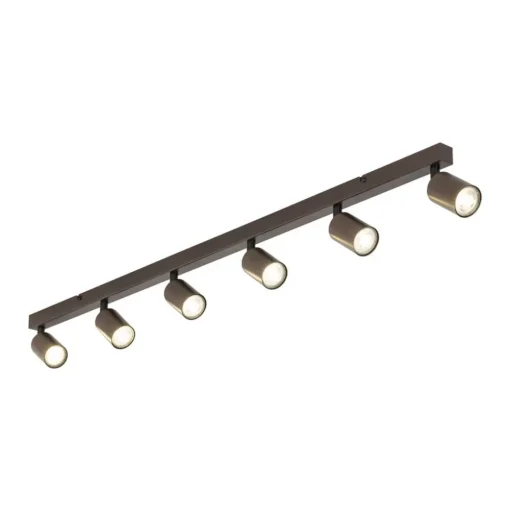 Plafondspot Top, verstelbaar, bruin, 6-lamps lineair