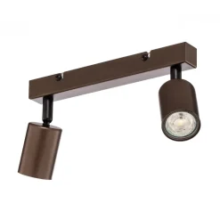 Plafondspot Top, verstelbaar, bruin, 2-lamps lineair