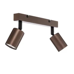 Plafondspot Top, verstelbaar, bruin, 2-lamps lineair