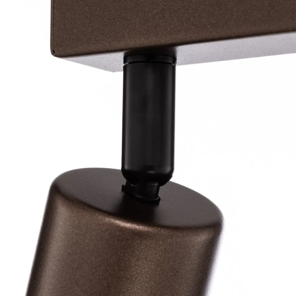 Plafondspot Top, verstelbaar, bruin, 2-lamps lineair