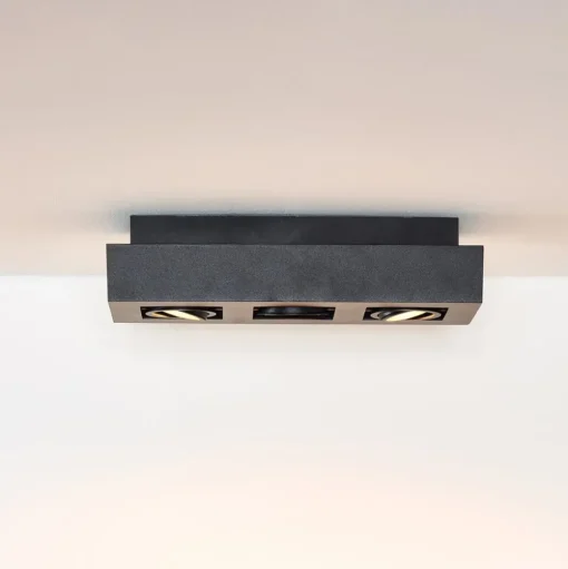 Plafondspot Xirax, 3-lamps, zwart