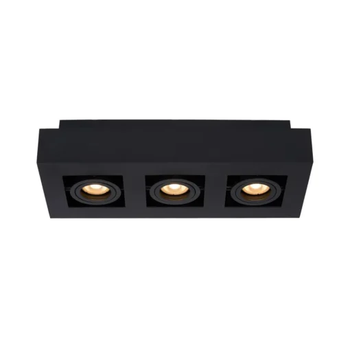 Plafondspot Xirax, 3-lamps, zwart