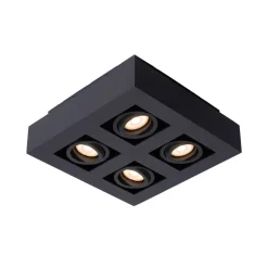 Plafondspot Xirax, 4-lamps, zwart
